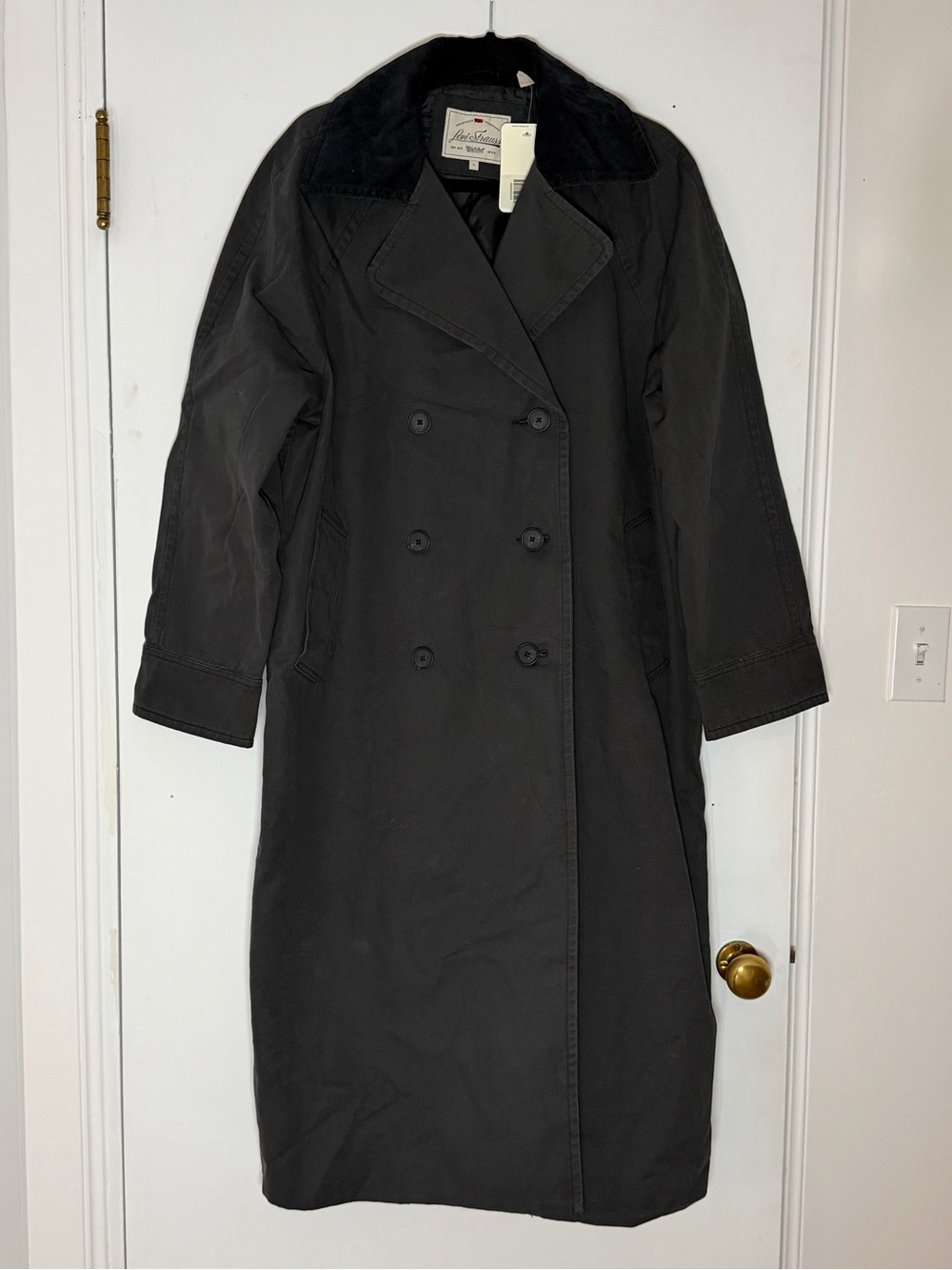 Levi’s Bree Barn Trench Coat Women’s L Black Corduroy Collar NWT